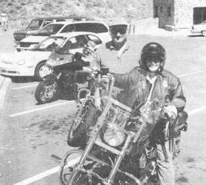 Klara on motorcycle