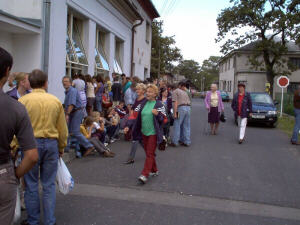 A very unusual sight - people standing outside of the auditorium